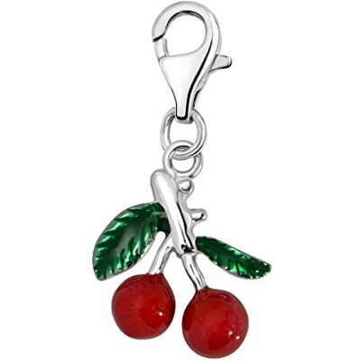 Quiges Pendentif plaqué argent motif fruits et baies avec fermoir mousqueton pour bracelets Quiges Pendentif plaqué argent motif fruits et baies avec fermoir mousqueton pour bracelets
