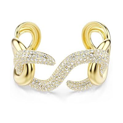 Swarovski Bracelet jonc Dextera, coupe ronde, blanc, plaqué or Swarovski Bracelet jonc Dextera, coupe ronde, blanc, plaqué or