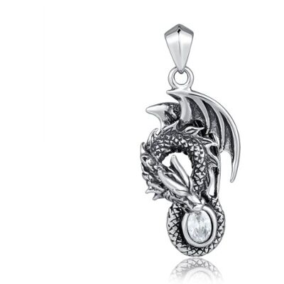DonDon Bijoux Pendentif Homme Dragon Acier Inoxydable Pierre Blanche Cadeau Anniversaire dans Sac Velours Noir, Acier inoxydable, Pas de gemme DonDon Bijoux Pendentif Homme Dragon Acier Inoxydable Pierre Blanche Cadeau Anniversaire dans Sac Velours Noir, Acier inoxydable, Pas de gemme