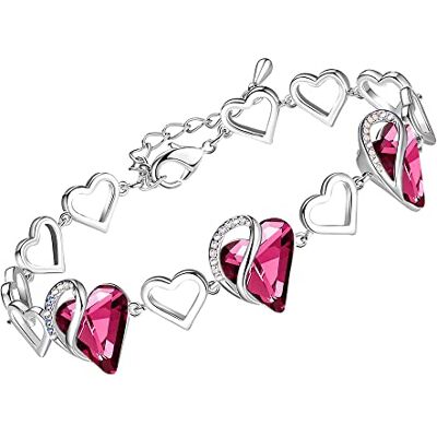 Leafael Bracelet Femme Argent Coeur de pierres de naissance Avec Cristaux De Guérison Bijoux Femme Argent Bracelet Sans Allergie avec Coffret Cadeau Chaîne de 7 pouces et rallonge de 2 pouces Leafael Bracelet Femme Argent Coeur de pierres de naissance Avec Cristaux De Guérison Bijoux Femme Argent Bracelet Sans Allergie avec Coffret Cadeau Chaîne de 7 pouces et rallonge de 2 pouces