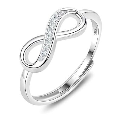 KristLand Bague de fiançailles Infinity Promise Bague de fiançailles en argent 925 pour femme Oxyde de zirconium Bague de mariage Bague de demande, Argent 925 KristLand Bague de fiançailles Infinity Promise Bague de fiançailles en argent 925 pour femme Oxyde de zirconium Bague de mariage Bague de demande, Argent 925