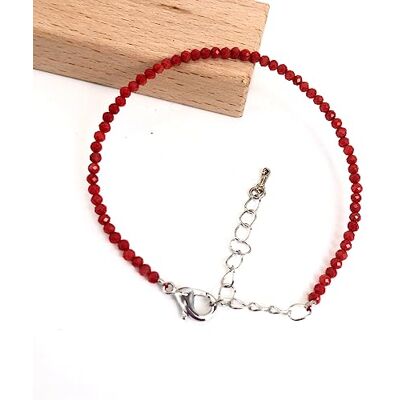 LVJMOB Les colliers et bracelets en perles de grenat naturel de 2 à 3 mm sont adaptés pour les hommes et les femmes, corail rouge, bracelet de 15 à 18 cm LVJMOB Les colliers et bracelets en perles de grenat naturel de 2 à 3 mm sont adaptés pour les hommes et les femmes, corail rouge, bracelet de 15 à 18 cm