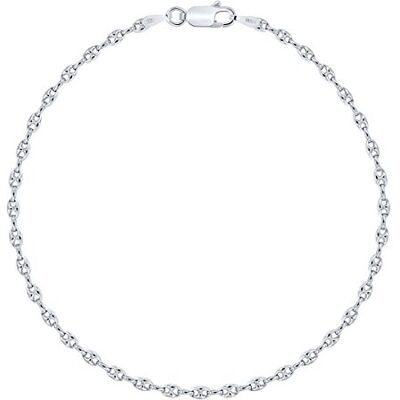 Planetys Bracelet Argent 925/1000 Rhodié Maille Grain de Café 2.5 mm, One Size, Argento sterling, sans_pierre Planetys Bracelet Argent 925/1000 Rhodié Maille Grain de Café 2.5 mm, One Size, Argento sterling, sans_pierre