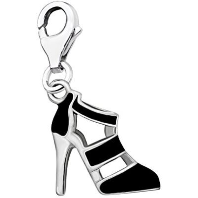 Quiges Pendentif en forme de chaussures pour femme plaqué argent avec fermoir mousqueton pour bracelets Quiges Pendentif en forme de chaussures pour femme plaqué argent avec fermoir mousqueton pour bracelets
