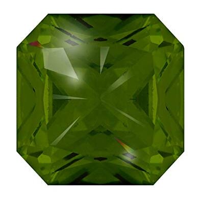 Quiges Verre taillé Eligo carré 12 mm Zircon vert pour bague en argent Quiges Verre taillé Eligo carré 12 mm Zircon vert pour bague en argent