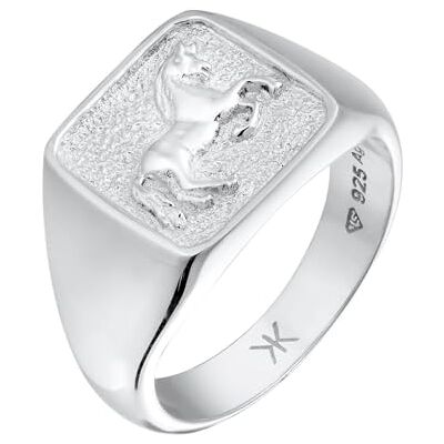 Kuzzoi Bague en argent pour homme avec symbole de cheval, en argent sterling 925, chevalière intemporelle pour homme, taille 58 à 66, 0603920625 Kuzzoi Bague en argent pour homme avec symbole de cheval, en argent sterling 925, chevalière intemporelle pour homme, taille 58 à 66, 0603920625