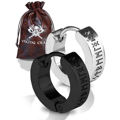 Boucles d'oreilles viking pour homme en acier inoxydable Boucles d'oreilles avec runes Bijoux viking Décoration viking Boucles d'oreilles celtiques Article de fan de Vikings - Boucles d'oreilles viking pour homme en acier inoxydable Boucles d'oreilles avec runes Bijoux viking Décoration viking Boucles d'oreilles celtiques Article de fan de Vikings -
