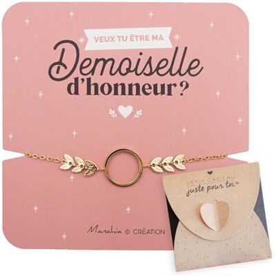 Manahia Bracelet doré demande demoiselle d’honneur Acier inoxydable Veux-tu être ma demoiselle d’honneur ? annonce mariage originale, cadeau témoin femme, demande témoin, EVJF Manahia Bracelet doré demande demoiselle d’honneur Acier inoxydable Veux-tu être ma demoiselle d’honneur ? annonce mariage originale, cadeau témoin femme, demande témoin, EVJF