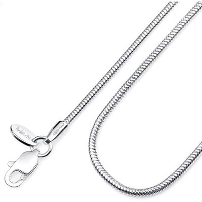 Amberta Collier Serpent en Argent Sterling 925 pour Femme: Collier Femme Argent 50 cm Amberta Collier Serpent en Argent Sterling 925 pour Femme: Collier Femme Argent 50 cm