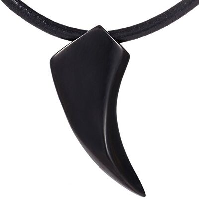 DonDon Collier pour homme et pendentif en dent noire avec différents colliers dans une pochette à bijoux, Acier inoxydable, Pas de pierre précieuse DonDon Collier pour homme et pendentif en dent noire avec différents colliers dans une pochette à bijoux, Acier inoxydable, Pas de pierre précieuse