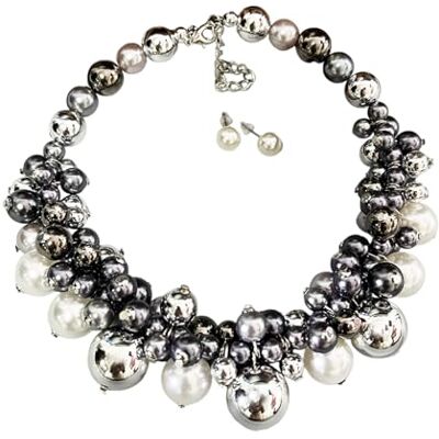 Beimus Ensemble collier et boucles d'oreilles en perles d'inspiration rétro Design respirant Multi-occasions Tendance, One Size, Comme décrit, Comme décrit. Beimus Ensemble collier et boucles d'oreilles en perles d'inspiration rétro Design respirant Multi-occasions Tendance, One Size, Comme décrit, Comme décrit.