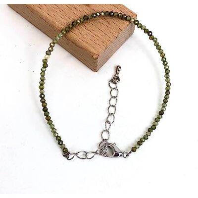 LVJMOB Les colliers et bracelets en perles de grenat naturel de 2 à 3 mm conviennent aux hommes et aux femmes, zircons verts, bracelets de 15 à 18 cm LVJMOB Les colliers et bracelets en perles de grenat naturel de 2 à 3 mm conviennent aux hommes et aux femmes, zircons verts, bracelets de 15 à 18 cm