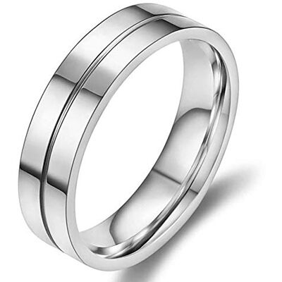 ZENSE Bague argentée avec rainure pour homme ZR0166 ZENSE Bague argentée avec rainure pour homme ZR0166