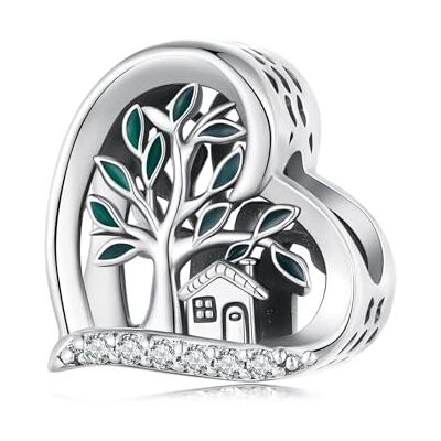 ZUOHUI Breloque arbre généalogique en forme de cœur – Perle en cuivre plaqué platine for bracelets, colliers, porte-clés Trou de 4,5 mm compatible avec Pandora, Biagi, Troll ZUOHUI Breloque arbre généalogique en forme de cœur – Perle en cuivre plaqué platine for bracelets, colliers, porte-clés Trou de 4,5 mm compatible avec Pandora, Biagi, Troll