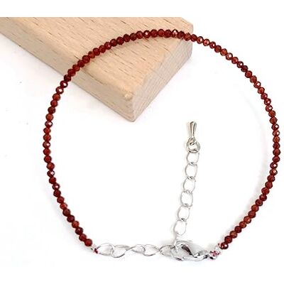 LVJMOB Les colliers et bracelets en perles de grenat naturel de 2 à 3 mm sont adaptés pour les hommes et les femmes, grenat orange, bracelet de 15 à 18 cm LVJMOB Les colliers et bracelets en perles de grenat naturel de 2 à 3 mm sont adaptés pour les hommes et les femmes, grenat orange, bracelet de 15 à 18 cm