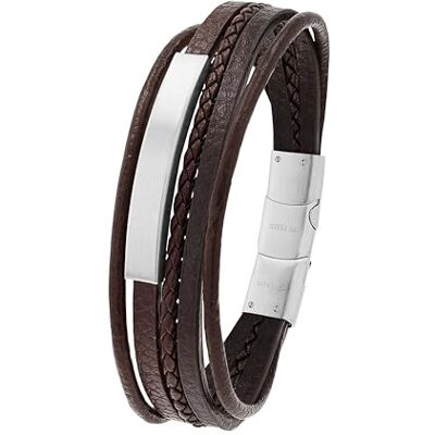 TOM TAILOR Bracelet pour Homme en Acier inoxydable Argenté Pendentif en Forme de Barre TT-B0036 TOM TAILOR Bracelet pour Homme en Acier inoxydable Argenté Pendentif en Forme de Barre TT-B0036
