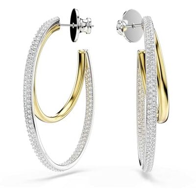 Swarovski Hyperbola Boucles d'Oreilles Créoles Medium Rond Métal Blanc 4.6x0.8cm Cristal Swarovski Hyperbola Boucles d'Oreilles Créoles Medium Rond Métal Blanc 4.6x0.8cm Cristal