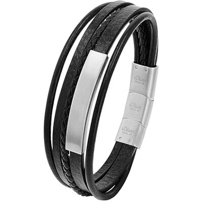 s.Oliver homme bijoux – bracelet en cuir et Edelstahldetails s.Oliver homme bijoux – bracelet en cuir et Edelstahldetails
