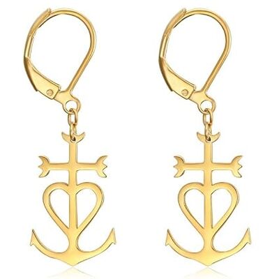 BOBIJOO JEWELRY Boucles d'oreilles pendantes Croix de Camargue Acier inoxydable Or Doré Plaqué, Acier inoxydable Métal BOBIJOO JEWELRY Boucles d'oreilles pendantes Croix de Camargue Acier inoxydable Or Doré Plaqué, Acier inoxydable Métal