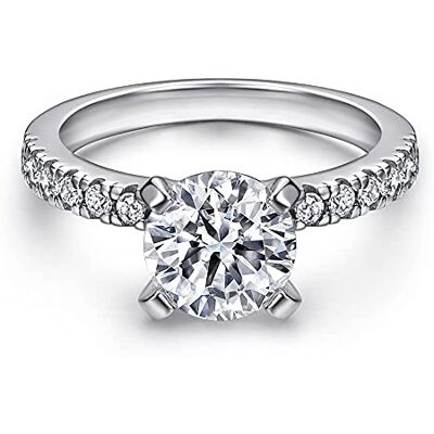 Scott Bague scintillante pour femme en argent sterling 925 blanc avec pierre solitaire I Coupe brillante avec pierres solitaire Bague de fiançailles Alliance I Bijoux de qualité joaillerie, 56, Métal Scott Bague scintillante pour femme en argent sterling 925 blanc avec pierre solitaire I Coupe brillante avec pierres solitaire Bague de fiançailles Alliance I Bijoux de qualité joaillerie, 56, Métal
