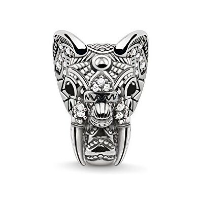 Thomas Sabo Collection de perles en forme d'animaux, One Size, Argent sterling 925 noirci, Zircon cubique Thomas Sabo Collection de perles en forme d'animaux, One Size, Argent sterling 925 noirci, Zircon cubique