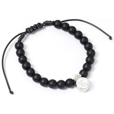 The Carat Shop Bracelet de perles noires Real Madrid Football Club The Carat Shop Bracelet de perles noires Real Madrid Football Club