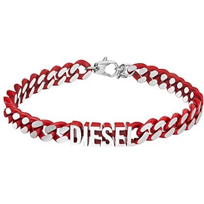 Diesel Bracelet homme en acier inoxydable 2 tons avec fermoir mousqueton Diesel Bracelet homme en acier inoxydable 2 tons avec fermoir mousqueton