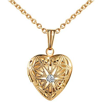 MicLee Collier pour femme en acier inoxydable Médaillon photo photo Amulette Oxyde de zirconium blanc Argenté/or rose Pendentif en forme de cœur avec boîte cadeau Carte de vœux Super cadeau pour mère et fille, Acier inoxydable Zircone cubique, Oxyde de Zi MicLee Collier pour femme en acier inoxydable Médaillon photo photo Amulette Oxyde de zirconium blanc Argenté/or rose Pendentif en forme de cœur avec boîte cadeau Carte de vœux Super cadeau pour mère et fille, Acier inoxydable Zircone cubique, Oxyde de Zi