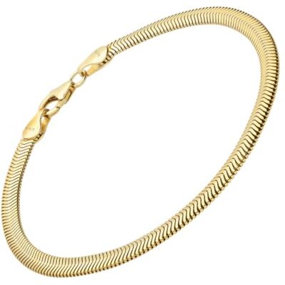 trendor Bracelet pour femme en argent 925 plaqué or maille serpent 19 cm trendor Bracelet pour femme en argent 925 plaqué or maille serpent 19 cm