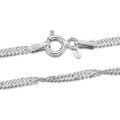 Amberta ® Collier Enfant (4-12 ans) Chaîne Argent Fin Sterling 925 Épaisseur 1.4 mm Longueur 36 cm Maille Singapour Amberta ® Collier Enfant (4-12 ans) Chaîne Argent Fin Sterling 925 Épaisseur 1.4 mm Longueur 36 cm Maille Singapour