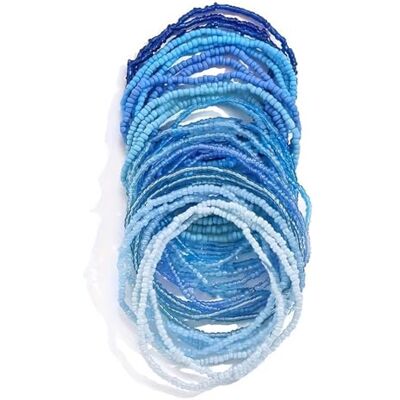 Uqezagpa Lot de 30 bracelets de cheville en perles de verre colorées pour femmes et filles, One Size, Comme décrit Uqezagpa Lot de 30 bracelets de cheville en perles de verre colorées pour femmes et filles, One Size, Comme décrit