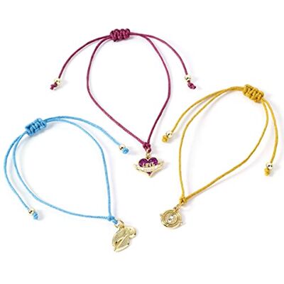 The Carat Shop Ensemble de bracelets d'amitié Harry Potter avec inscription « Vif d'or », potion d'amour et retourneur de temps The Carat Shop Ensemble de bracelets d'amitié Harry Potter avec inscription « Vif d'or », potion d'amour et retourneur de temps