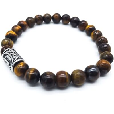 Bracelet Viking Futhark Rune en pierres précieuses (18/21 cm) pour femme/homme dans une boîte cadeau, protection de l'énergie porte-bonheur Bracelet Viking Futhark Rune en pierres précieuses (18/21 cm) pour femme/homme dans une boîte cadeau, protection de l'énergie porte-bonheur