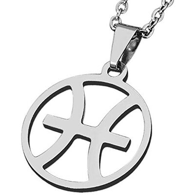 ZENSE Collier zodiaque Poisson pour homme ZP0245, diamètre 2 cm, avec chaîne ZENSE Collier zodiaque Poisson pour homme ZP0245, diamètre 2 cm, avec chaîne
