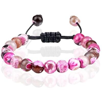 Memphis Bracelet pour femme 8 mm perles Rose Red Fire Memphis Bracelet pour femme 8 mm perles Rose Red Fire