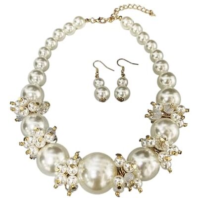 Beimus Ensemble collier et boucles d'oreilles en perles d'inspiration rétro Design respirant Multi-occasions Tendance, One Size, Comme décrit, Comme décrit. Beimus Ensemble collier et boucles d'oreilles en perles d'inspiration rétro Design respirant Multi-occasions Tendance, One Size, Comme décrit, Comme décrit.