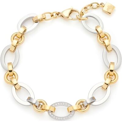 JEWELS BY LEONARDO Leonardo Jewels Lena 023403 Bracelet bicolore à maillons en acier inoxydable avec pierres en oxyde de zirconium Longueur 19-21 cm Bijou cadeau pour femme, Eine Grösse, Acier inoxydable, Pas de gemme JEWELS BY LEONARDO Leonardo Jewels Lena 023403 Bracelet bicolore à maillons en acier inoxydable avec pierres en oxyde de zirconium Longueur 19-21 cm Bijou cadeau pour femme, Eine Grösse, Acier inoxydable, Pas de gemme
