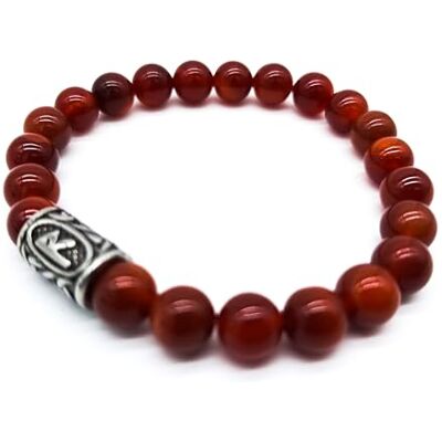 Bracelet Viking Futhark Rune en pierres précieuses (18/21 cm) pour femme/homme dans une boîte cadeau, protection de l'énergie porte-bonheur Bracelet Viking Futhark Rune en pierres précieuses (18/21 cm) pour femme/homme dans une boîte cadeau, protection de l'énergie porte-bonheur