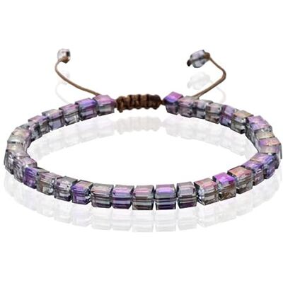Memphis Bracelet en perles de Bohême 4 mm cristal verre violet Memphis Bracelet en perles de Bohême 4 mm cristal verre violet