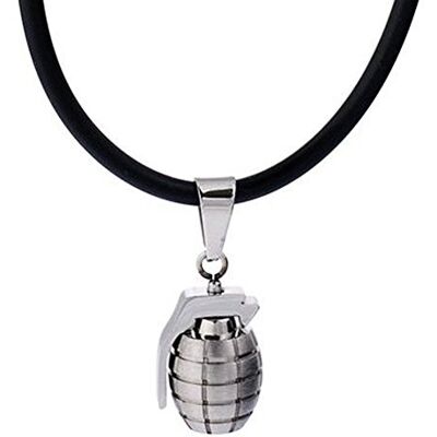 DonDon Collier en cuir pour homme 50 cm avec pendentif en acier inoxydable dans différents modèles DonDon Collier en cuir pour homme 50 cm avec pendentif en acier inoxydable dans différents modèles