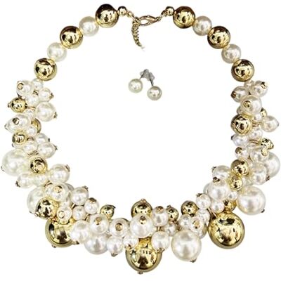 Beimus Ensemble collier et boucles d'oreilles en perles d'inspiration rétro Design respirant Multi-occasions Tendance, One Size, Comme décrit, Comme décrit. Beimus Ensemble collier et boucles d'oreilles en perles d'inspiration rétro Design respirant Multi-occasions Tendance, One Size, Comme décrit, Comme décrit.