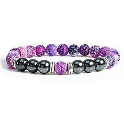 QJZM Bracelet de perles d'hématite pour hommes Pierre de lave naturelle altérée Bracelets élastiques pour femmes bijoux violet altéré_Chine QJZM Bracelet de perles d'hématite pour hommes Pierre de lave naturelle altérée Bracelets élastiques pour femmes bijoux violet altéré_Chine