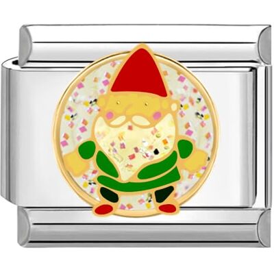 Quiges 9 mm Style italien Charm Link Module en acier inoxydable Père Noël pour bracelets de style italien, Cuivre Quiges 9 mm Style italien Charm Link Module en acier inoxydable Père Noël pour bracelets de style italien, Cuivre