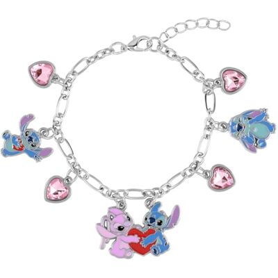 Disney Bracelet à breloques Stitch & Angel, taille unique, Imitation or, Pas de gemme Disney Bracelet à breloques Stitch & Angel, taille unique, Imitation or, Pas de gemme