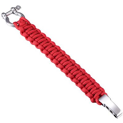 DonDon Bracelet de survie en paracorde pour homme Bracelet tressé avec fermoir en acier inoxydable DonDon Bracelet de survie en paracorde pour homme Bracelet tressé avec fermoir en acier inoxydable