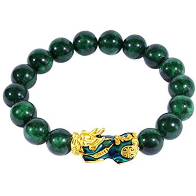 CeFoney Bracelet Feng Shui en Jade Naturel Pixiu Unisexe Poli à la Main Bracelet Animal Changement de Température Jade Naturel, Medium, 甲子 CeFoney Bracelet Feng Shui en Jade Naturel Pixiu Unisexe Poli à la Main Bracelet Animal Changement de Température Jade Naturel, Medium, 甲子