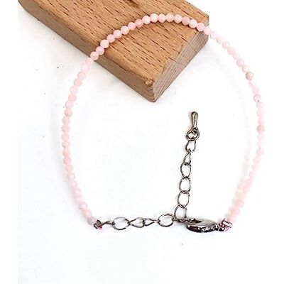 LVJMOB Les colliers et bracelets en perles de grenat naturel de 2 à 3 mm sont adaptés pour les hommes et les femmes, opale rose, bracelet de 15 à 18 cm LVJMOB Les colliers et bracelets en perles de grenat naturel de 2 à 3 mm sont adaptés pour les hommes et les femmes, opale rose, bracelet de 15 à 18 cm