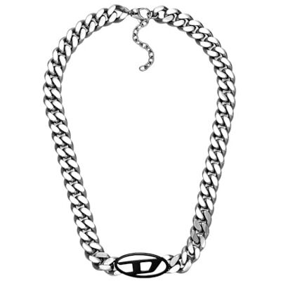 Diesel Collier pour homme en acier inoxydable 2 tons avec fermoir mousqueton Diesel Collier pour homme en acier inoxydable 2 tons avec fermoir mousqueton