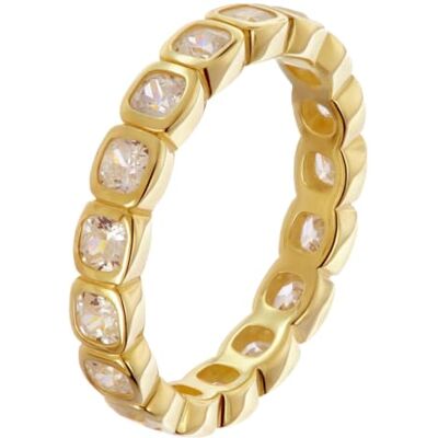 trendor Bague d'éternité pour femme, argent 925, plaquée or Taille 54 Bague souvenir en argent sterling plaqué or pour femme, bague mémoire plaquée or, bague en zircone cubique trendor Bague d'éternité pour femme, argent 925, plaquée or Taille 54 Bague souvenir en argent sterling plaqué or pour femme, bague mémoire plaquée or, bague en zircone cubique