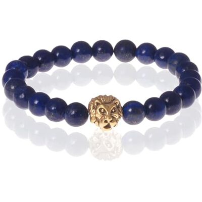Memphis Bracelet en perles Lapis Lazuli Lion pour homme Memphis Bracelet en perles Lapis Lazuli Lion pour homme